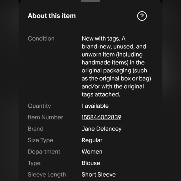 Jane+Delancy button up tie top NWT - Picture 5 of 5